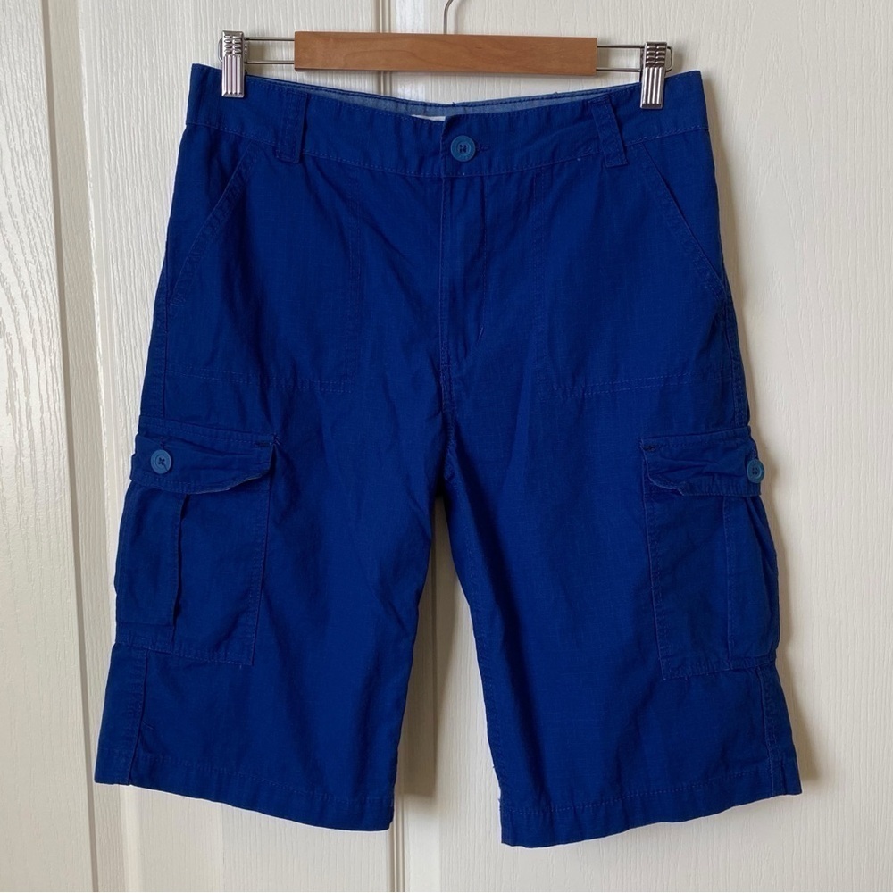 Levi's Boys Blue Ripstop Long Cargo Shorts Relaxed Fit Size 20 Regular